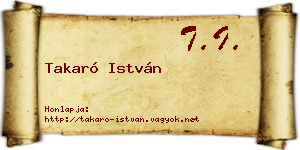 Takaró István névjegykártya
